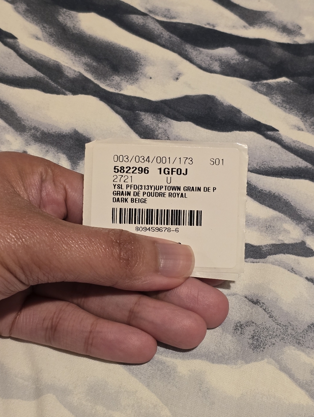 Saint Laurent Uptown Compact wallet in Grain De Poudre Royal Dark Beige - Picture 5 of 5